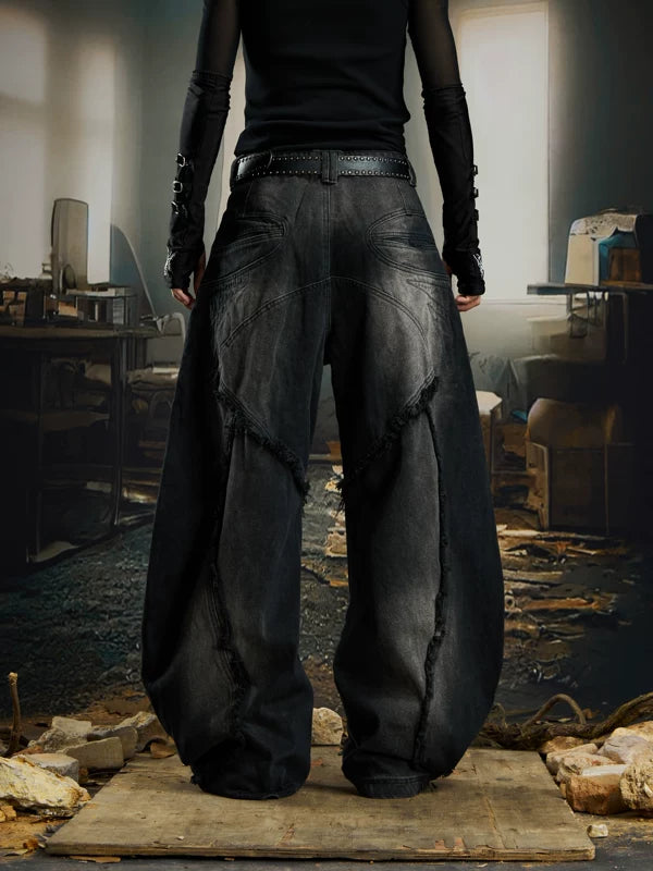Distressed Deconstructed Loose-Fit Cargo Pants 4
