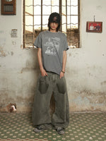 Distressed Deconstructed Multi-Panel Wide Leg Jeans 4