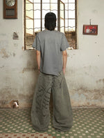 Distressed Deconstructed Multi-Panel Wide Leg Jeans 5