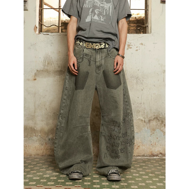 5803055524891,5803055524892,5803055524893,5803055524894, Distressed Deconstructed Multi-Panel Wide Leg Jeans