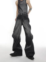 5204821223949,5204821223950,5204821223951,5204821223952, Distressed Deconstructed Wide-Leg Denim Pants