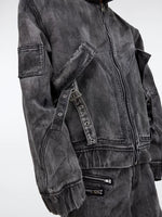 Distressed Denim Cargo Jacket and Pants Set 5