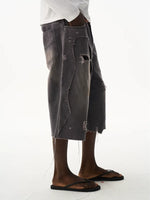 Distressed Denim Loose Shorts 4