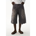 6197932639072,6197932639073,6197932639074,6197932639075, Distressed Denim Loose Shorts