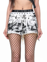 Distressed Denim Wing Detail Shorts 2
