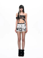 Distressed Denim Wing Detail Shorts 4