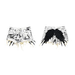 6067293260789,6067293260790,6067293260791,6067293260792, Distressed Denim Wing Detail Shorts