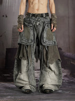Distressed Detachable Tactical Waist Pack Pants 1