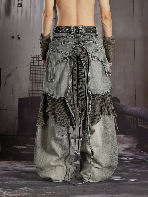 Distressed Detachable Tactical Waist Pack Pants 2
