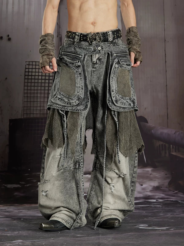 Distressed Detachable Tactical Waist Pack Pants 4