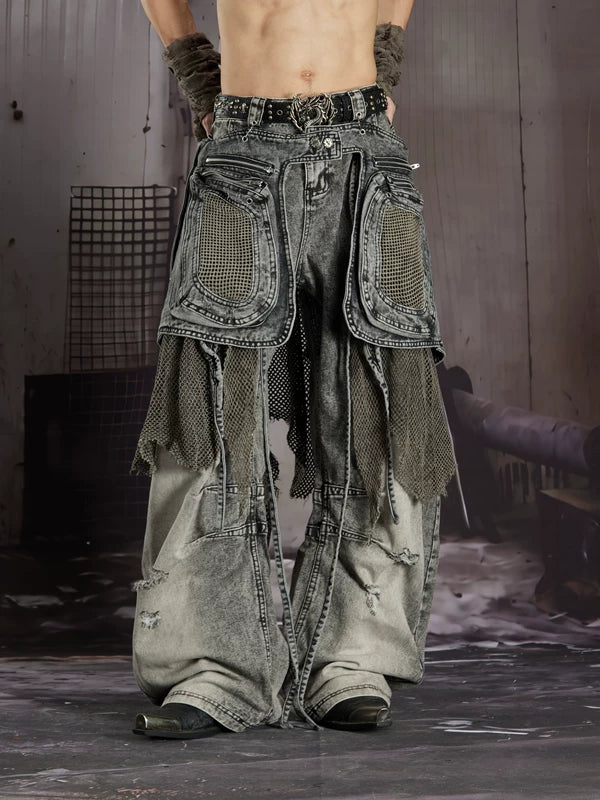 Distressed Detachable Tactical Waist Pack Pants 5