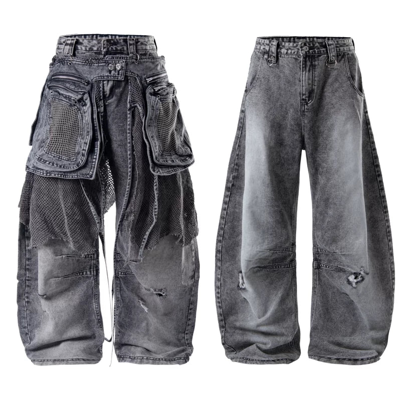 6265927939191,6265927939192,6265927939193,6265927939194, Distressed Detachable Tactical Waist Pack Pants