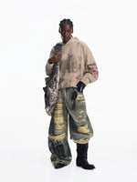 Distressed Double-Layer Horse Carriage Hoodie 5