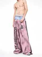 Distressed Double-Waisted Wide-Leg Sweatpants 2