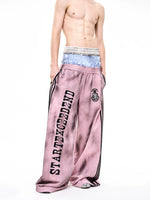 Distressed Double-Waisted Wide-Leg Sweatpants 3