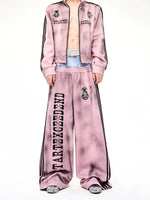 Distressed Double-Waisted Wide-Leg Sweatpants 4