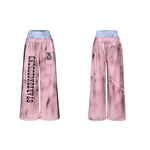 6107652951406,6107652951407,6107652951408,6107652951409, Distressed Double-Waisted Wide-Leg Sweatpants