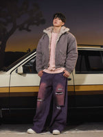 Distressed Dyed Wide-Leg Denim Pants 5