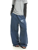 ,6262479806834,6262479806835,6262479806836,6262479806837,6262479806838, Distressed Enzyme Wash Baggy Wide-Leg Pants