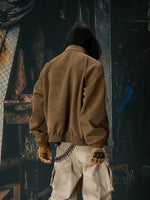Distressed Faux Leather Hooded Zip Jacket 3