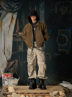 Distressed Faux Leather Hooded Zip Jacket 5