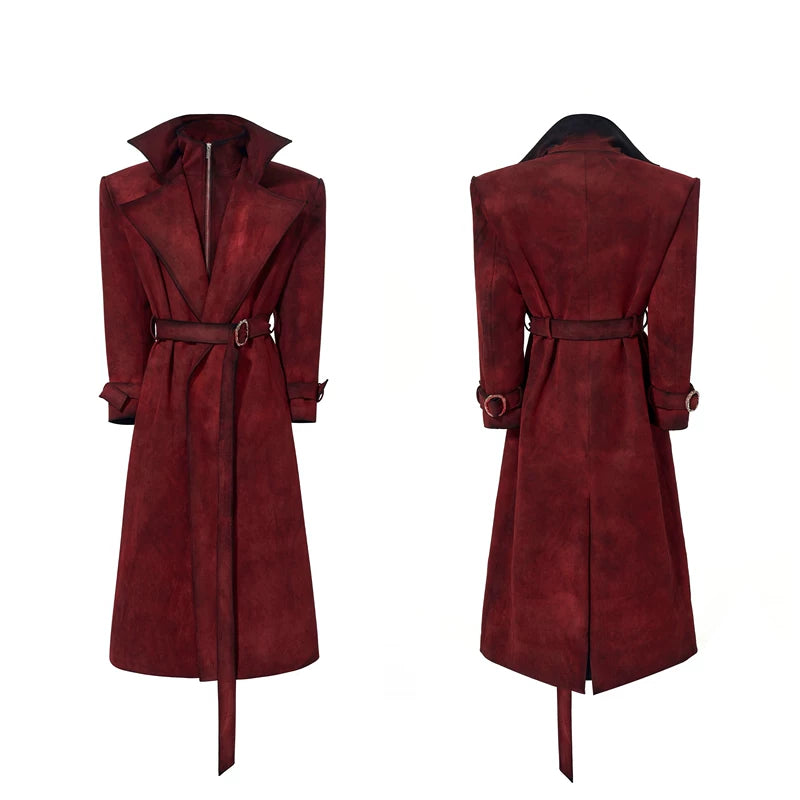 6156972955922,5986768033312,5986768033313,5986768033314,5986768033315, Distressed Faux Suede Padded Trench Coat