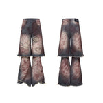 6208731002686,6208731002687,6208731002688,6208731002689, Distressed Faux Two-Piece Loose Jeans Pants