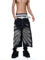 Distressed Five-Button Cropped Denim Pants 1