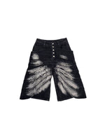 Distressed Five-Button Cropped Denim Pants 5