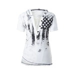 6094670376391,6094670376392,6094670376393, Distressed Flag Print Slim Fit T-Shirt