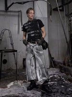 Distressed Flag Print T-Shirt and Pants 5