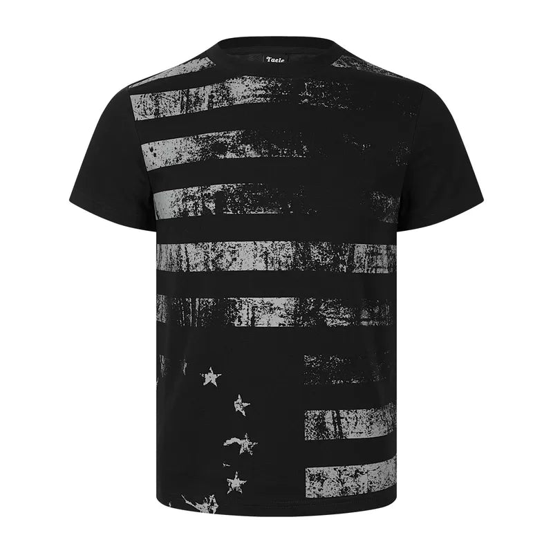 6095437117982,6095437117983,6095437117984,6095437117985, Distressed Flag Print T-Shirt and Pants