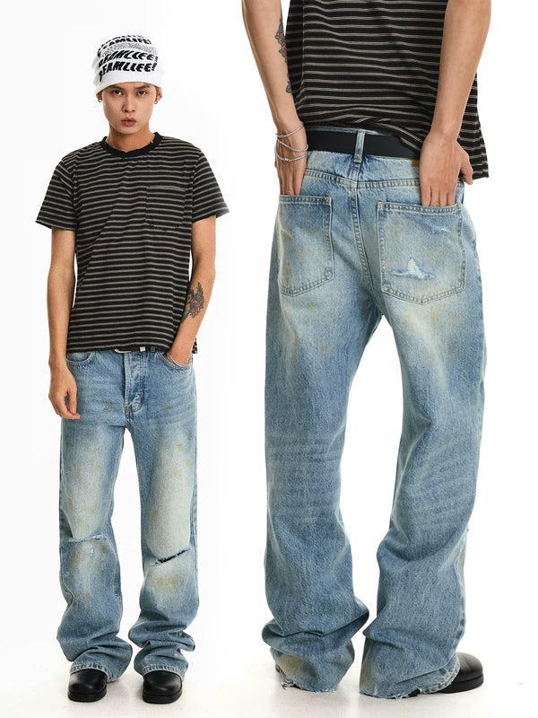 Distressed Flared Baggy Jeans 1
