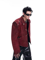 Distressed Flocked Quilted Brooch Jacket 2