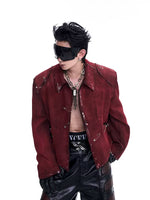 Distressed Flocked Quilted Brooch Jacket 3