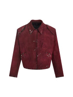 Distressed Flocked Quilted Brooch Jacket 5