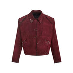 5629777340942,5629777340943,5629777340944,5629777340945, Distressed Flocked Quilted Brooch Jacket