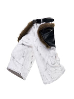 Distressed Fur-Trimmed Multi-Pocket Cropped Pants 5