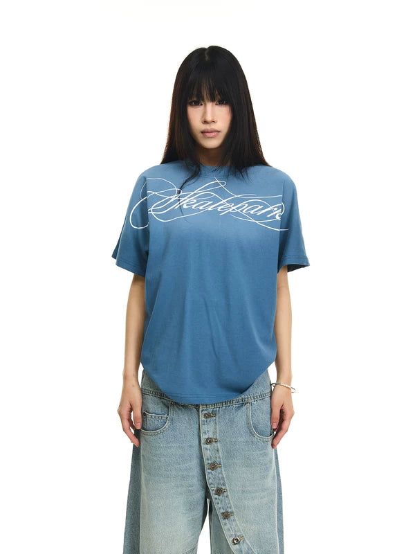 Distressed Gradient Logo Short-Sleeve T-Shirt 1
