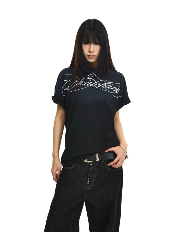 Distressed Gradient Logo Short-Sleeve T-Shirt 2