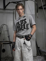 Distressed Graffiti Cotton Crew Neck T-Shirt 1