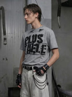 Distressed Graffiti Cotton Crew Neck T-Shirt 2