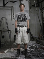 Distressed Graffiti Cotton Crew Neck T-Shirt 4