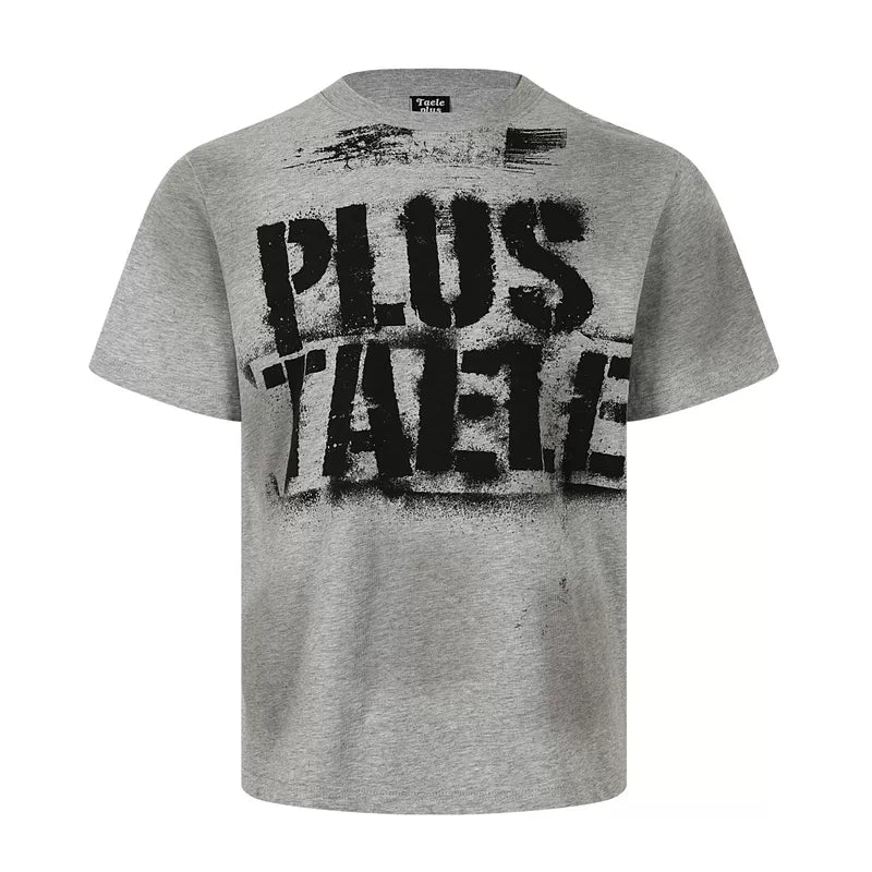 6088753328946,6088753328947,6088753328948,6088753328949, Distressed Graffiti Cotton Crew Neck T-Shirt