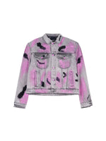Distressed Graffiti Washed Denim Jacket 5
