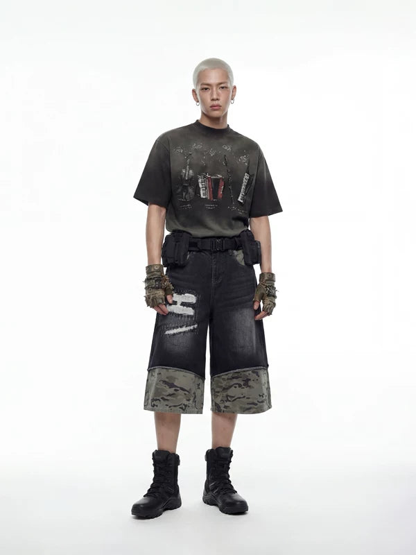 Distressed Graphic Cotton T-Shirt 4