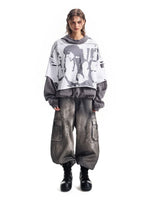 Distressed Graphic Faux Two-Piece Pullover Hoodie 4