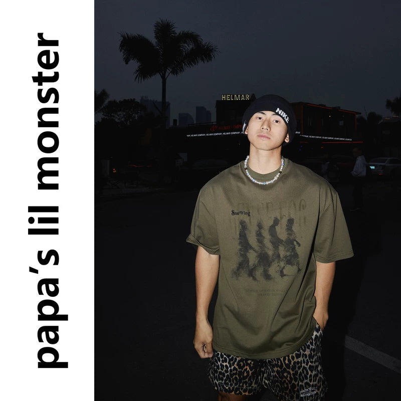5922237967352,5922237967353,5922237967354, Distressed Graphic Print Short-Sleeve T-Shirt