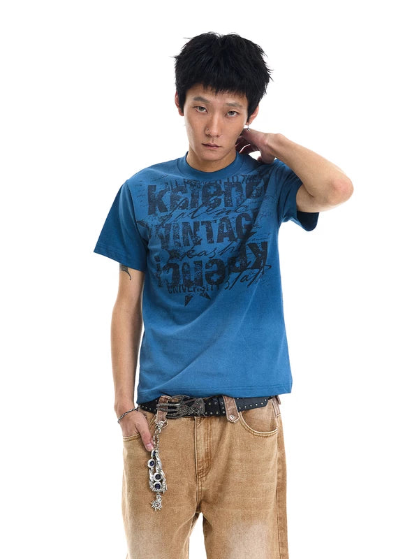 ,6071418308837,6071418308838,6071418308839,6071418308840,6071418308841, Distressed Graphic Print T-Shirt