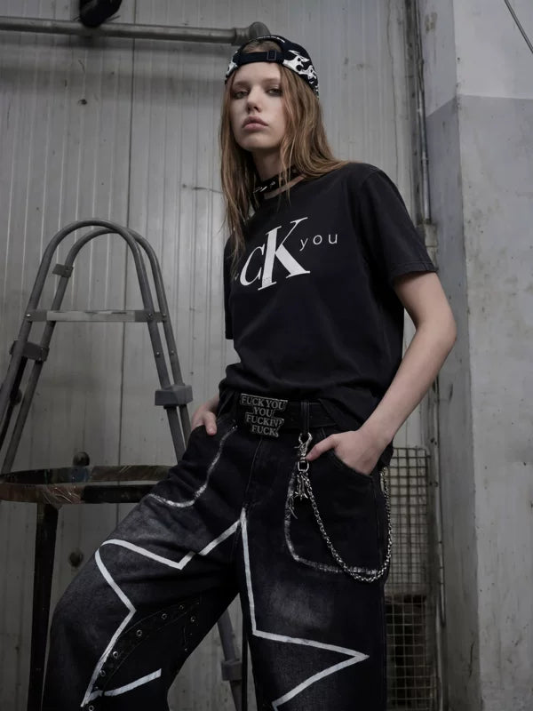 Distressed Graphic Short-Sleeve T-Shirt 1